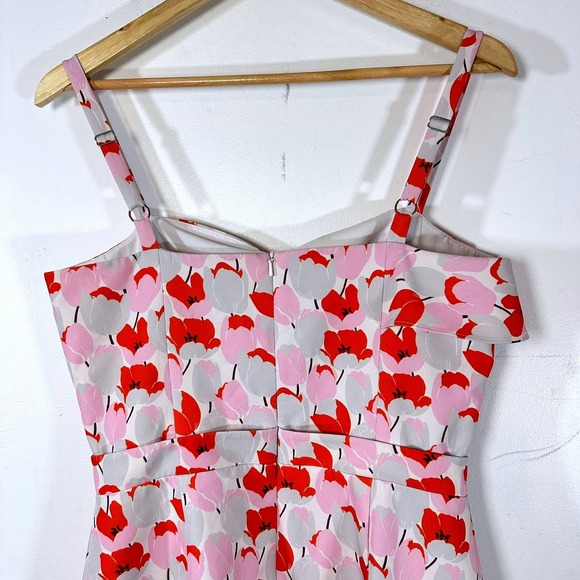 Black Halo Zalda Tulip Floral Ruffle Mini Dress Womens 8 Flounce Feminine - Picture 6 of 9